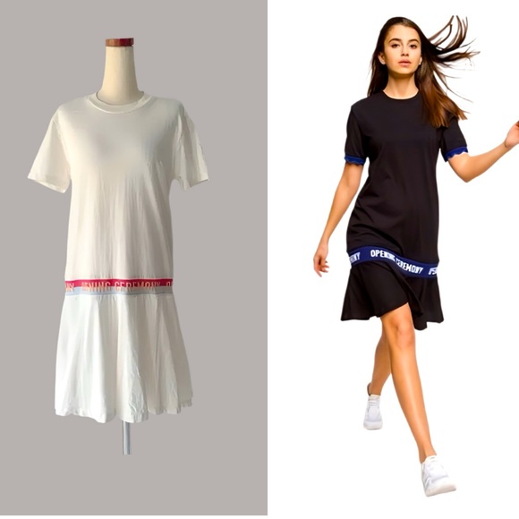 Opening Ceremony White Cotton Crewneck Logo Dress M - Picture 2 of 9